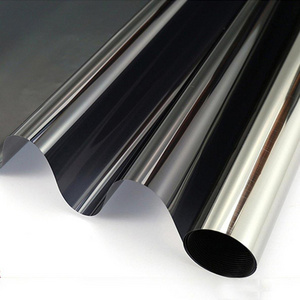 Roll 152cm*30m one way vision silver black car window glass 2ply film UV rejection auto solar mirror tinted titanium film