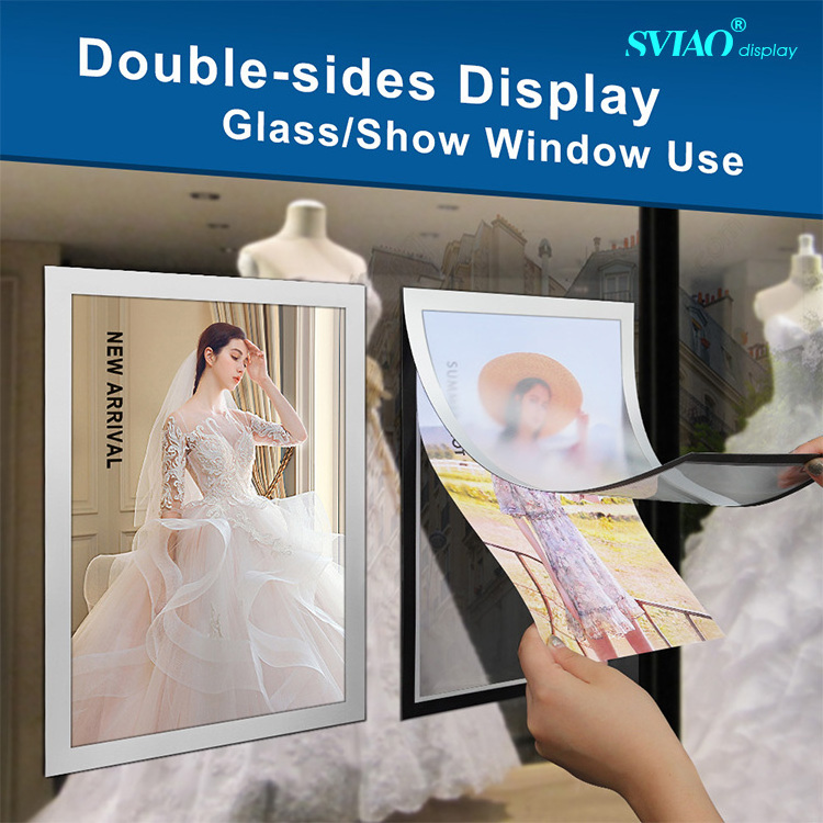 Double side display plastic A4 pvc magnetic pvc certificate photo frame