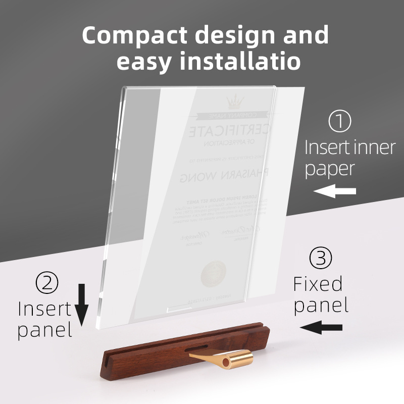 SVIAO A4 Certificate Display Photo Frame Company Qualification Wooden Paper Certificate Holder Office Company License Framework