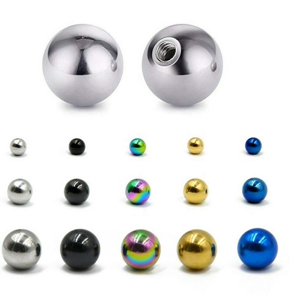 High Quality Colorful Stainless Steel External Threaded Plain 5mm Ball Steel Pierc Accessory Luxury Body Piercing Jewelry