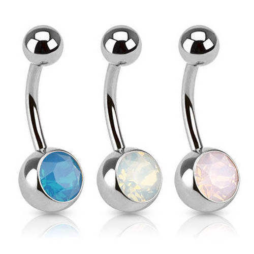 Wholesale Fashion Belly Ring Jewelry Stainless Steel Designed Opalo Belly Button Rings Belly Piercing