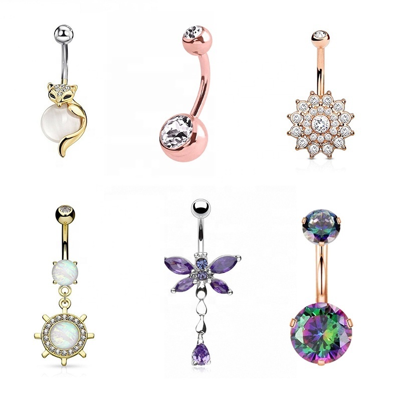 2023 Luxury Titanium Stainless Steel Belly Ring Manufacturers Summer Navel Belly Ring Sexy Navel Piercing