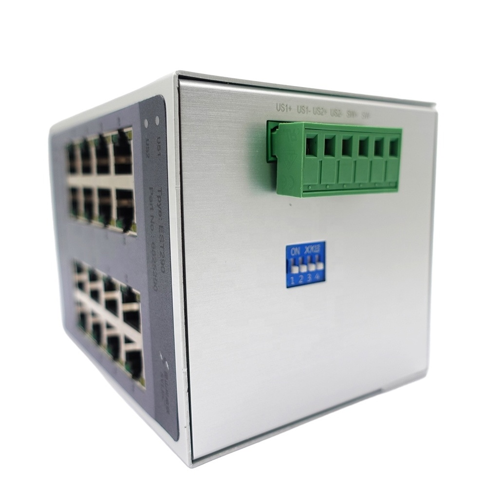 24VDC IP20  Unmanaged ethernet switch industrial din rail port switch 16 Port Ethernet Switch