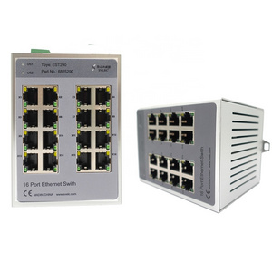 24VDC IP20  Unmanaged ethernet switch industrial din rail port switch 16 Port Ethernet Switch