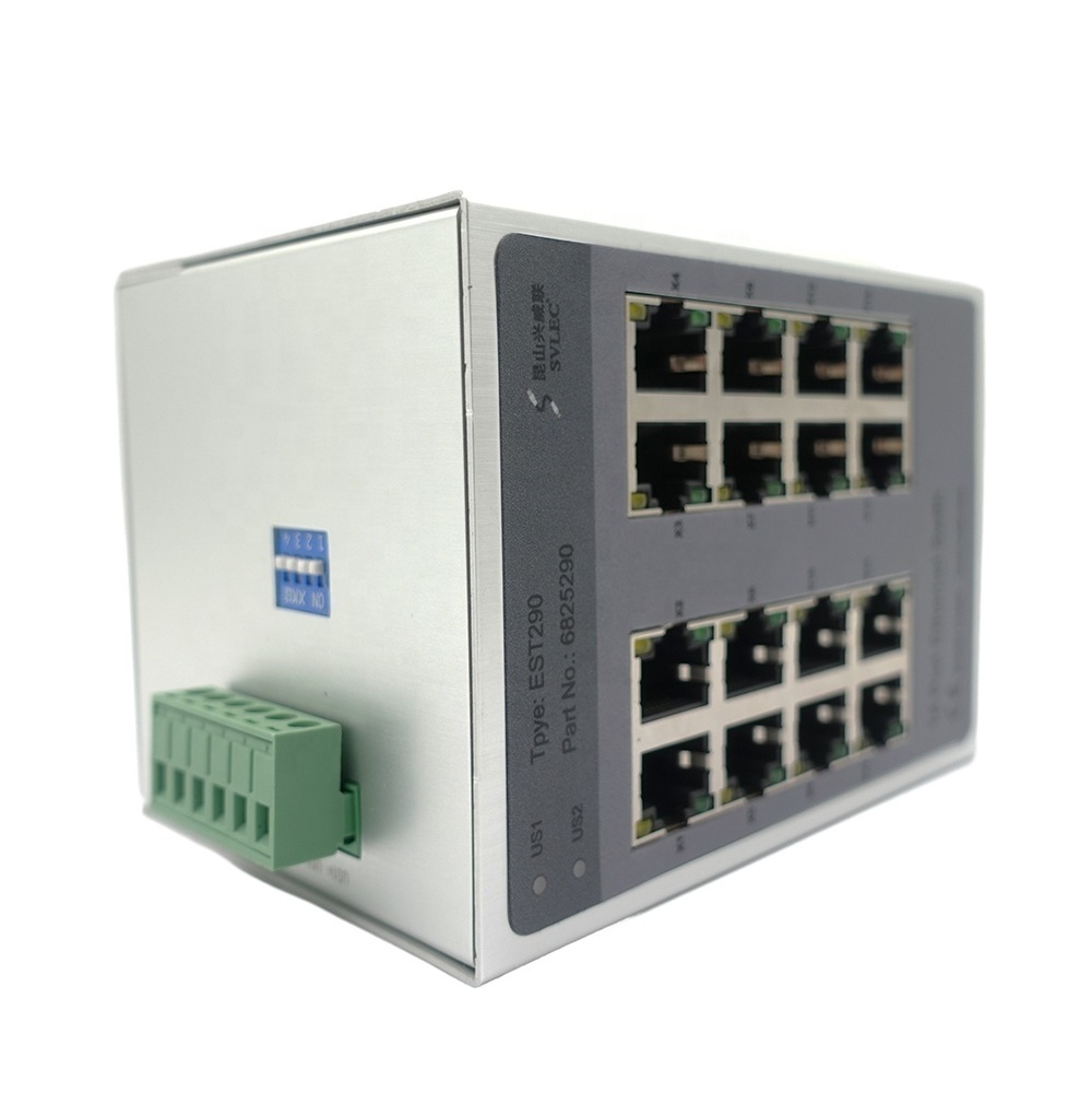 24VDC IP20  Unmanaged ethernet switch industrial din rail port switch 16 Port Ethernet Switch