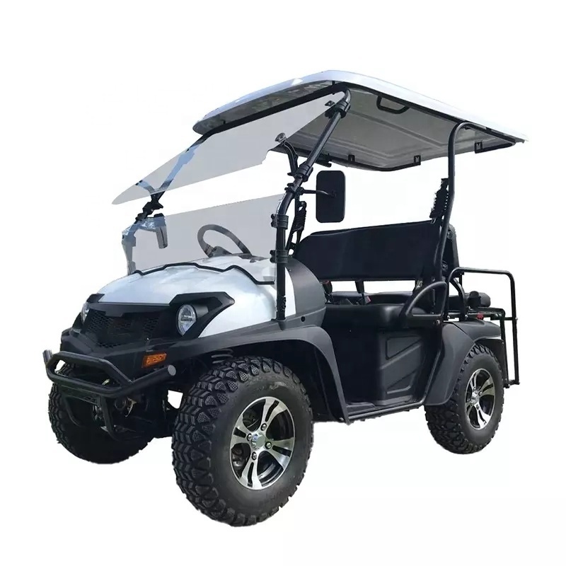 New Model Off Road Battery Powered Electric Golf Cart 4 Seater With Folding Windshield