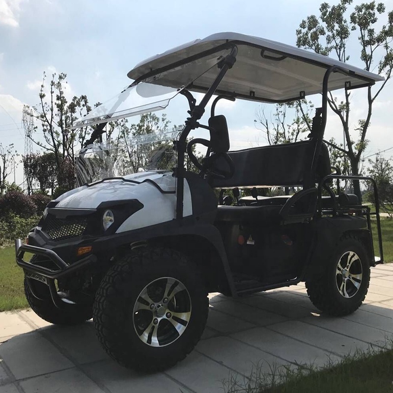 New Model Off Road Battery Powered Electric Golf Cart 4 Seater With Folding Windshield