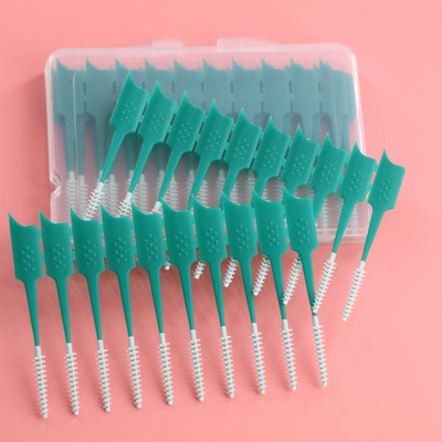 New disposable Interdental brush dental floss picks ended rubber toothpick