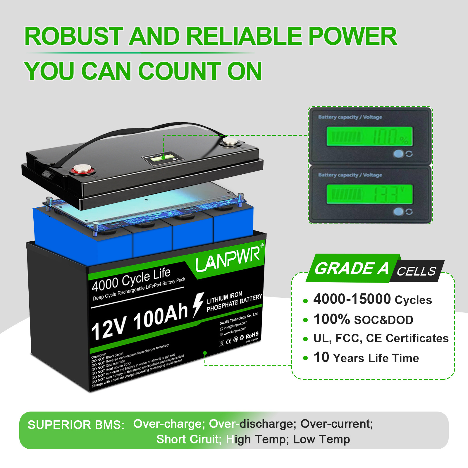 Best Seller Germany Stock 12V Deep Cycle Solar RV Caravan Marine 12 volt Lithium Ion Batteries 12V 100ah LiFePO4 Battery