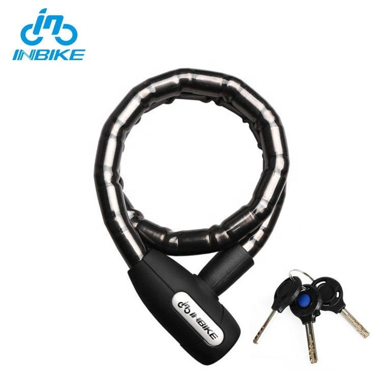 Inbike Anti-theft 0.85mCycling Motorcycle Security MTB Chain Cable Bike Bicycle Lock with Keys