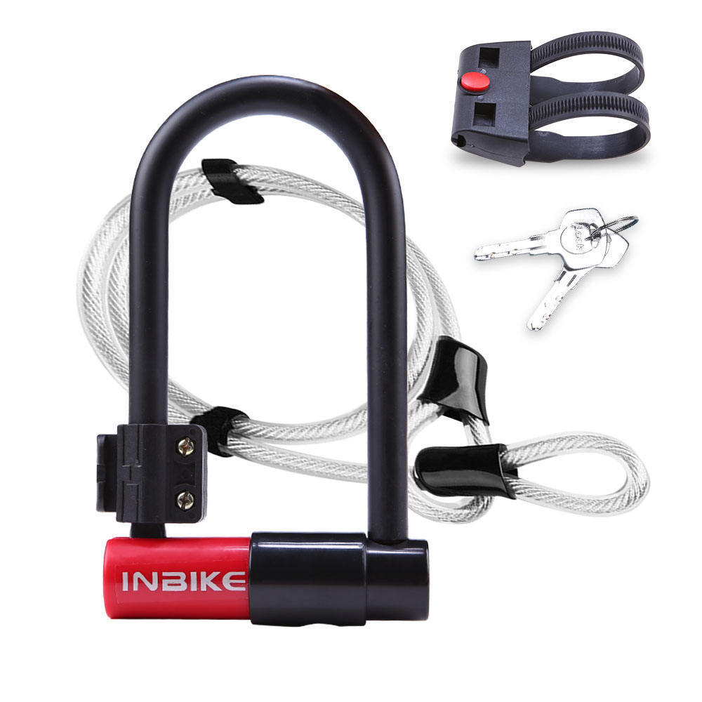 Inbike High Quality New Design Cables Bike U lock With Keys  Bicycle Lock