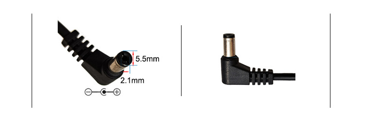 Dc Male  Plug 2.1*5.5 Right Angle 90 Degree To Pigtail Bare Copper Wire With Tin 12V Dc Power Cable for LED Light