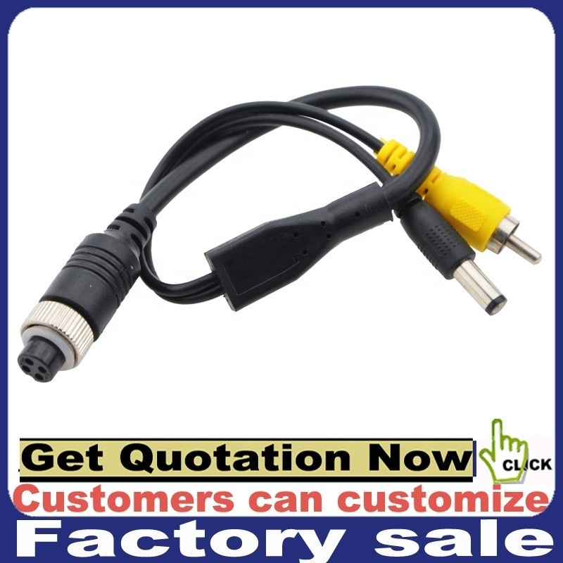 GX12 4pin  AVIATION MALE OR FEMALE  Screw Cables connect BNC RCA video cable adapter  for connecting vehicle rear view cameras