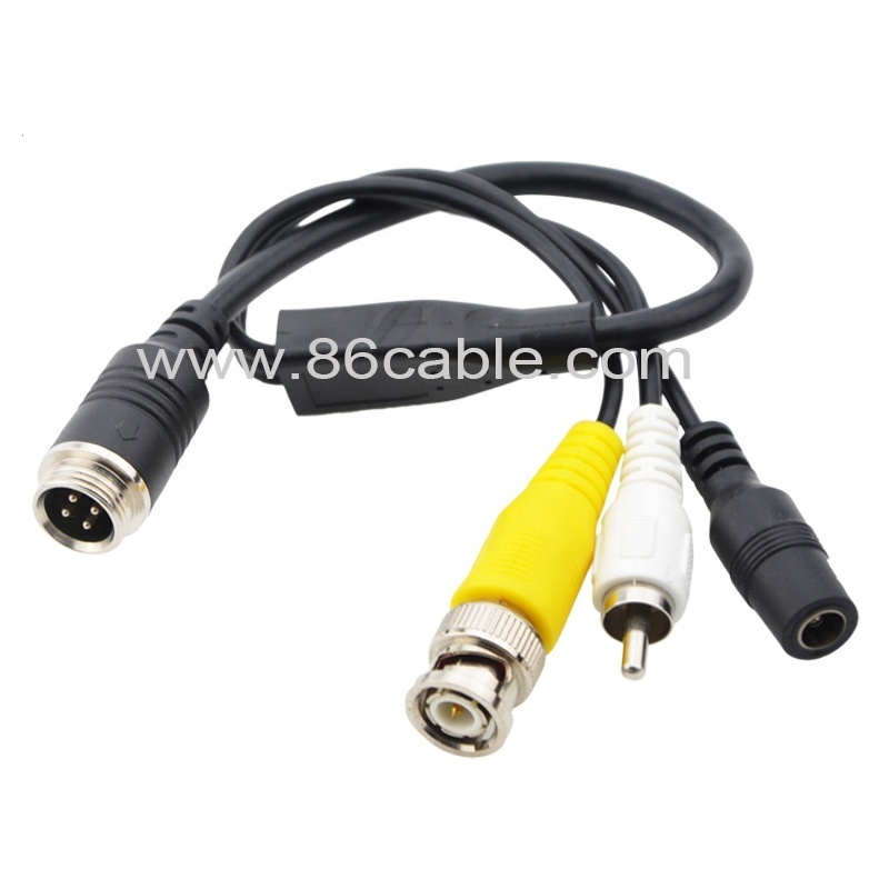 GX12 4pin  AVIATION MALE OR FEMALE  Screw Cables connect BNC RCA video cable adapter  for connecting vehicle rear view cameras