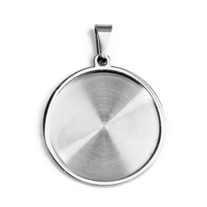 Inner diameter 40mm Large Stainless Steel Round Blank Bases For Pendants Tray Cabochon Bases Setting Jewelry Making Supplies