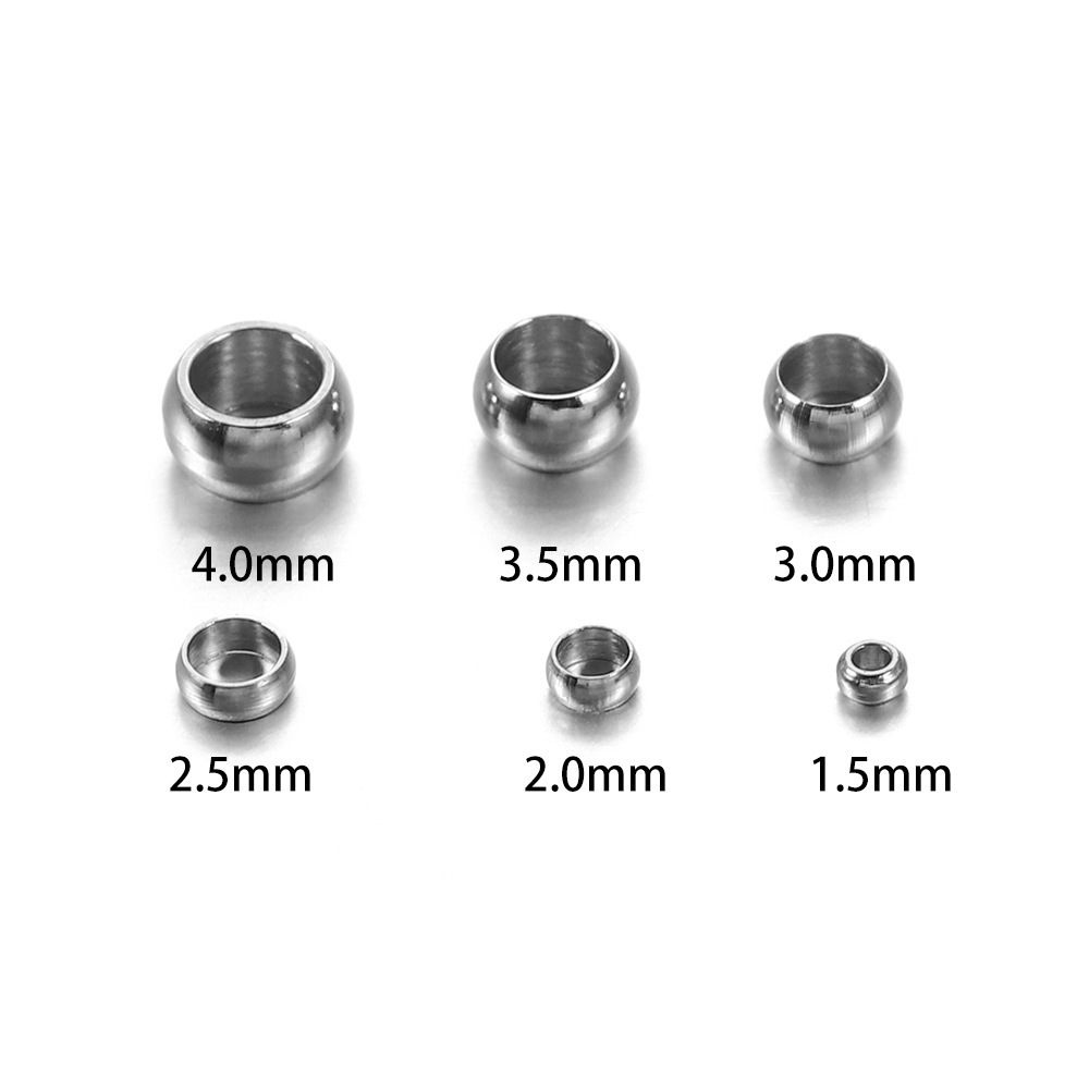 500pcs/lot 2 2.5 3mm Stainless Steel End Crimp Beads Covers Round Spacer Stopper Beads For Bracelet Necklace Jewelry Making