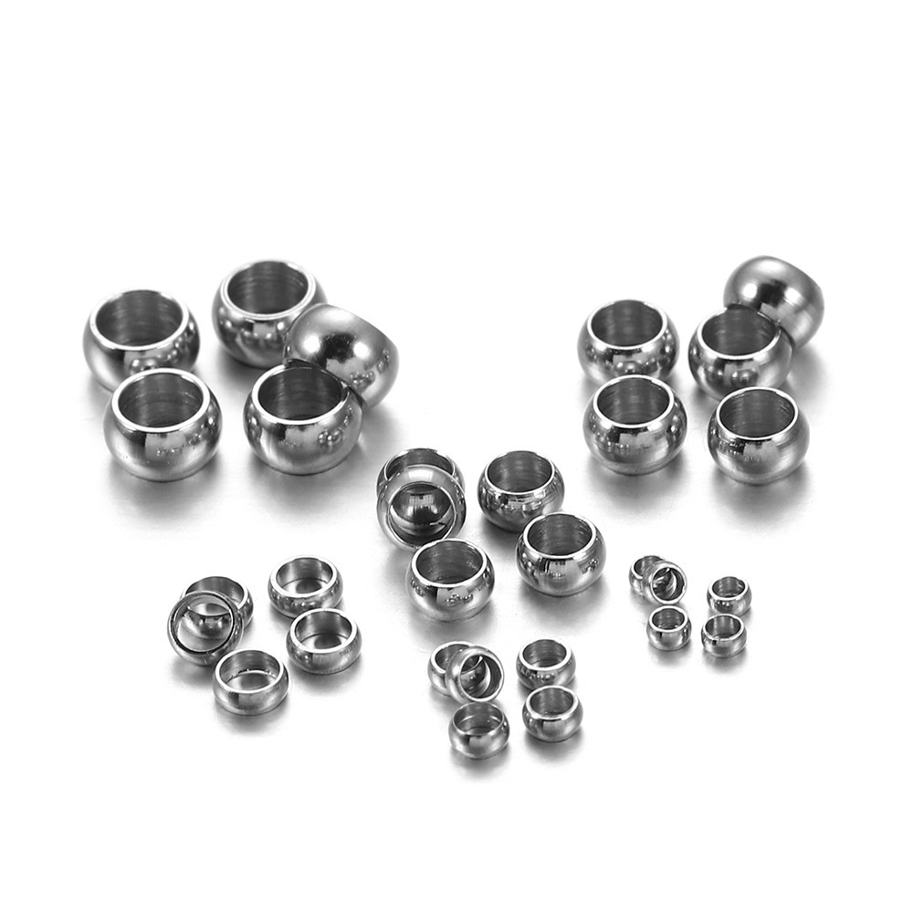 500pcs/lot 2 2.5 3mm Stainless Steel End Crimp Beads Covers Round Spacer Stopper Beads For Bracelet Necklace Jewelry Making