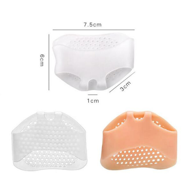 Silicone Forefoot Metatarsal Pads Pain Relief Orthotics Foot Massage Insoles Anti-slip Protector High Heel Elastic Cushion Soles