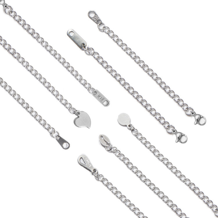 Stainless Steel Extended Extension Tail Chain Lobster Clasps Connector For Bracelet Necklace Jewelry Making