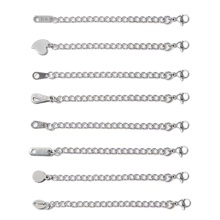 Stainless Steel Extended Extension Tail Chain Lobster Clasps Connector For Bracelet Necklace Jewelry Making