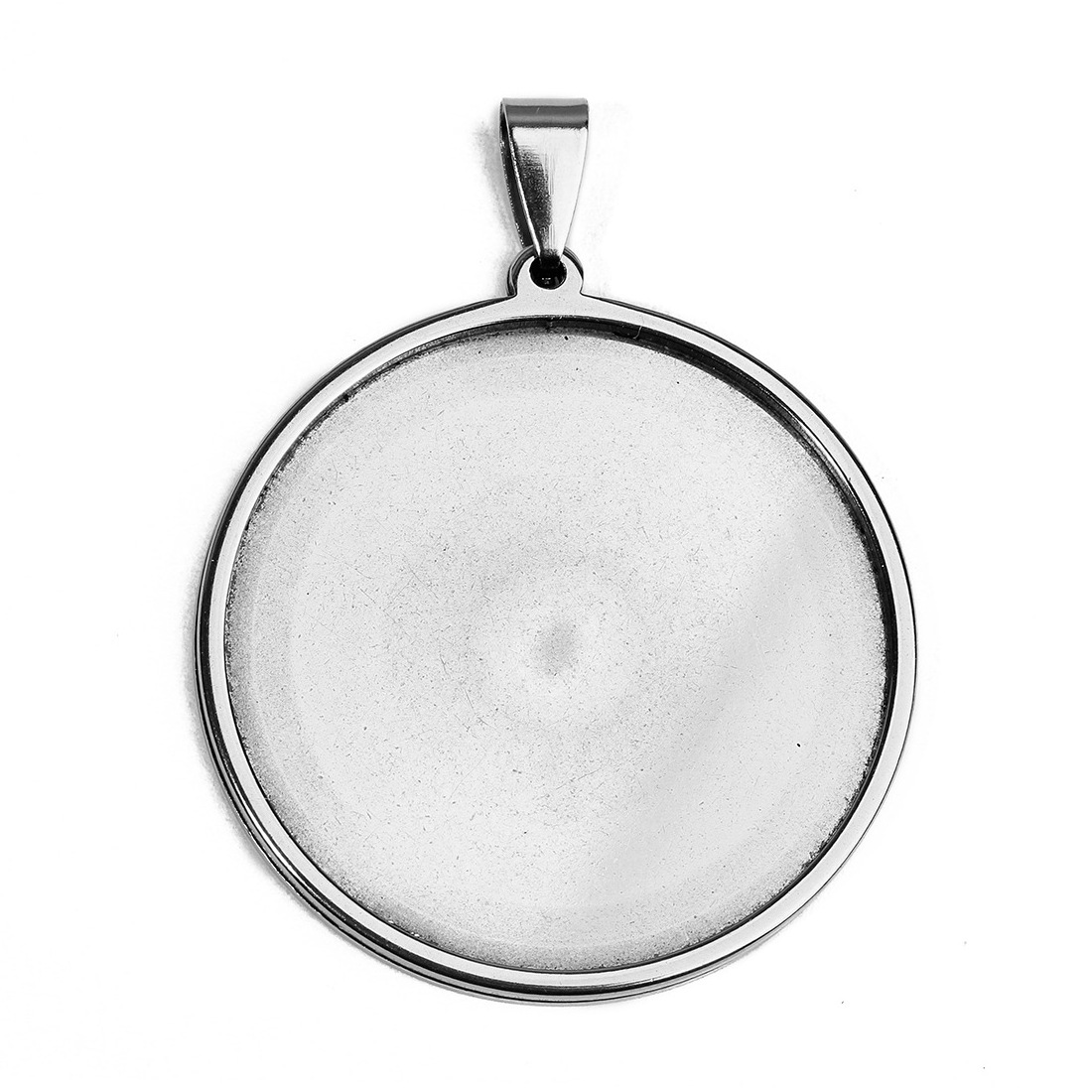 Inner diameter 40mm Large Stainless Steel Round Blank Bases For Pendants Tray Cabochon Bases Setting Jewelry Making Supplies