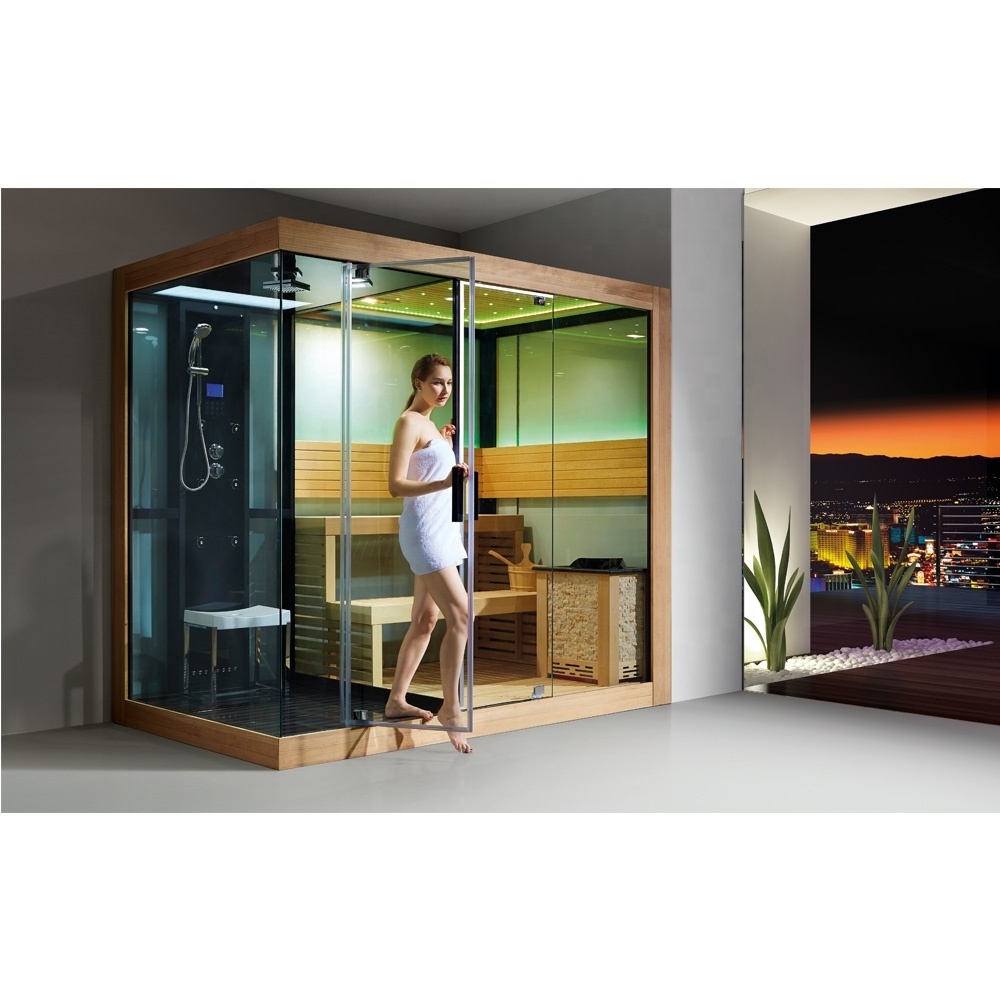 Twin rooms steam shower room with sauna room combination