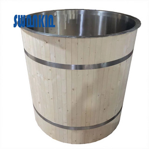 Popular wooden cold plunge tub outdoor 1 person sport recovery ice bathtub