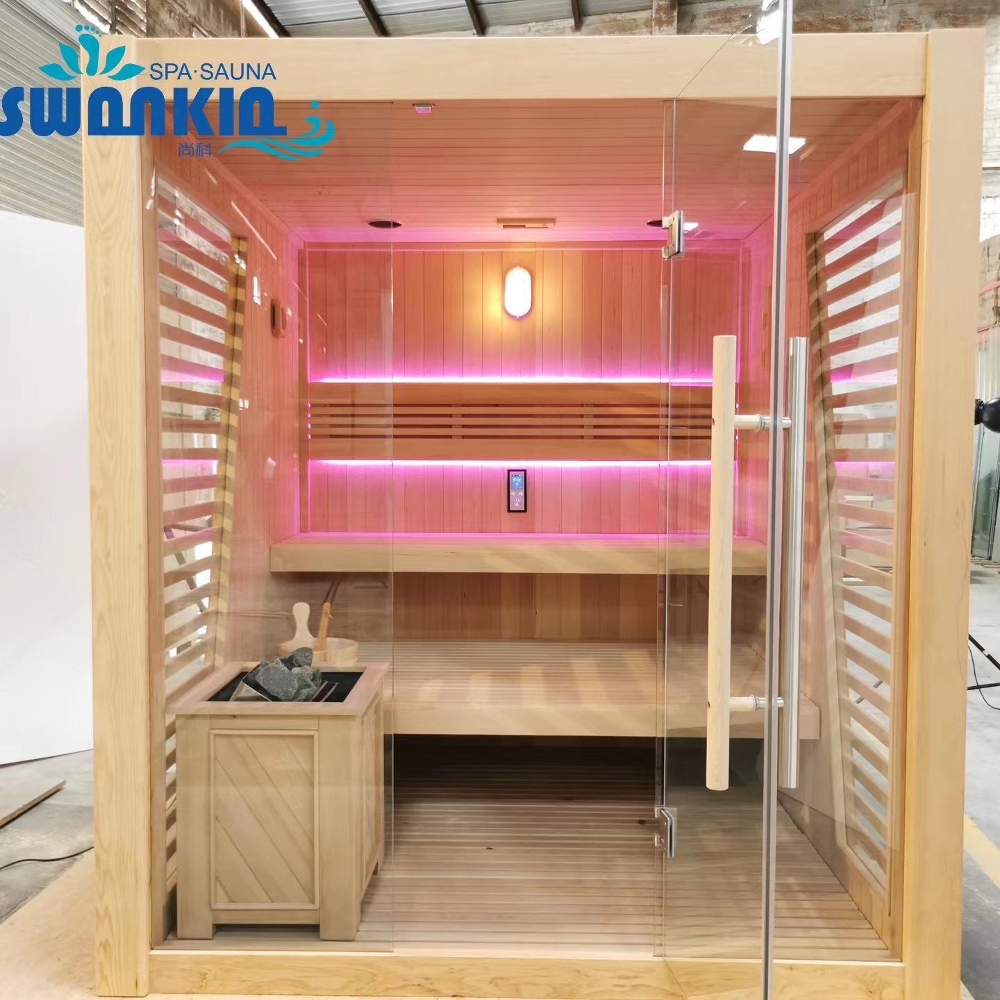 Luxury Traditional 2-3 person himalayan salt dry sauna commercial