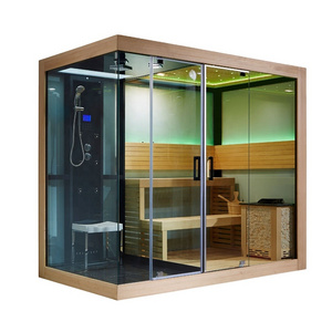 Twin rooms steam shower room with sauna room combination