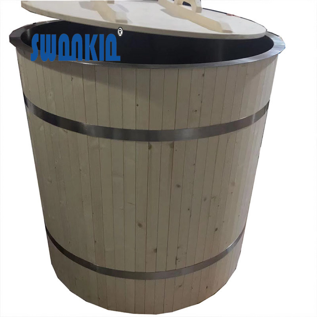 Popular wooden cold plunge tub outdoor 1 person sport recovery ice bathtub