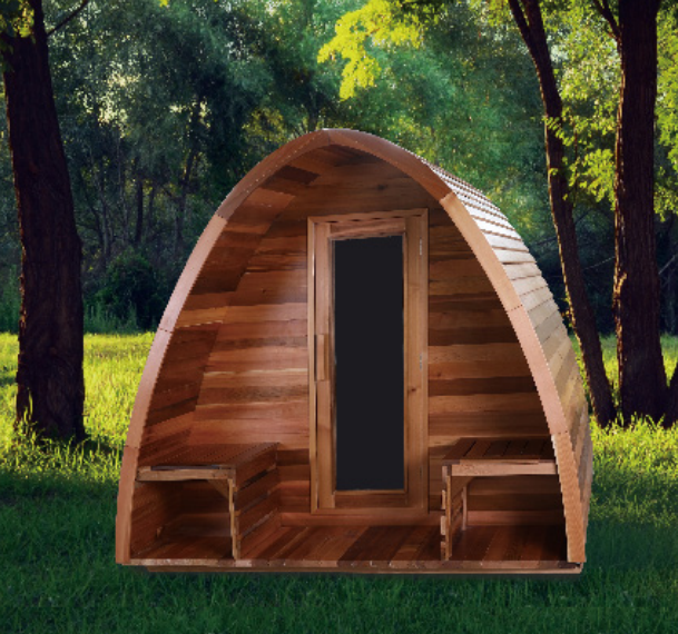 swankia Outdoor rain drop traditional pure cedar wood outdoor dome dry steam sauna room with Harvia heater