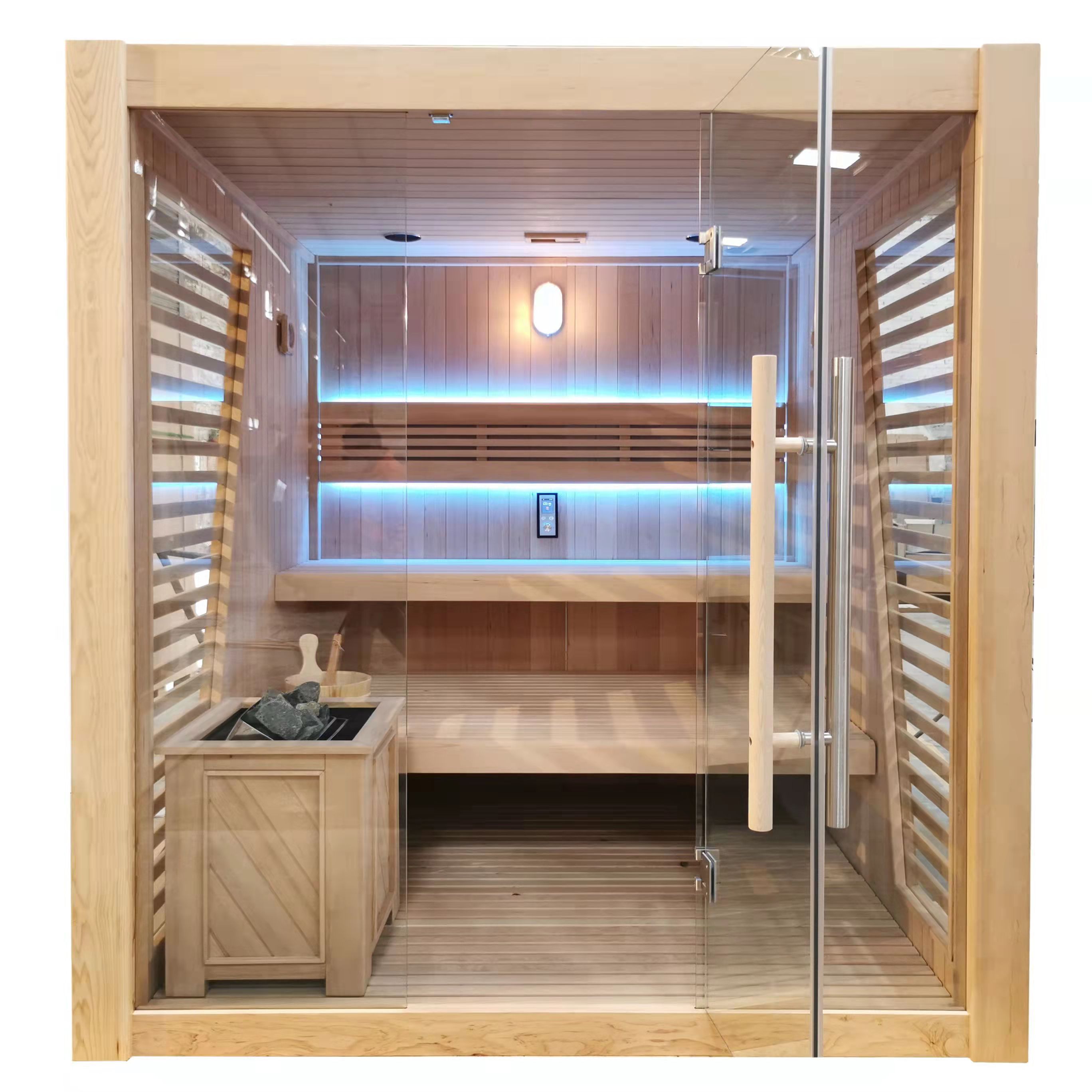 swankia Luxury hemlock wood sauna traditional 6 people  sauna room