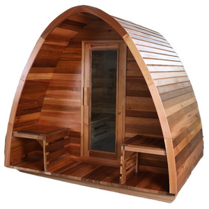 swankia Outdoor rain drop traditional pure cedar wood outdoor dome dry steam sauna room with Harvia heater