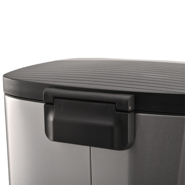 13 Gallon Stainless Steel Rectangle Kitchen Trash Can with Foot Pedal Eco-Friendly Storage for Recycling