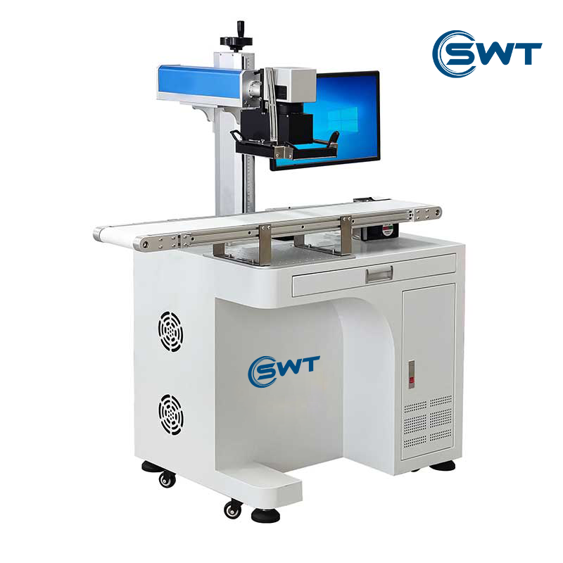 20w 30w 50w fiber optic CO2UV online high speed flying laser marking machine vision laser engraving machine for plug chip parts