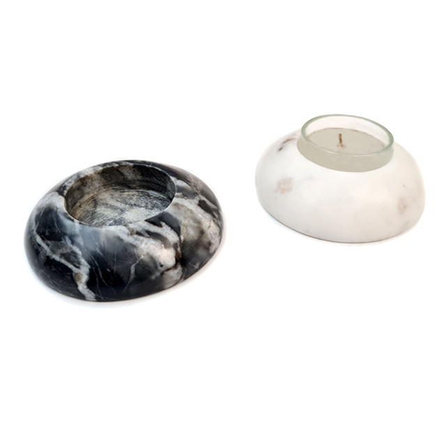 White Marble Black Marble Small Candle Holder Mini Votive T Light Holder Cup Candle Holder for Small and Large Candles