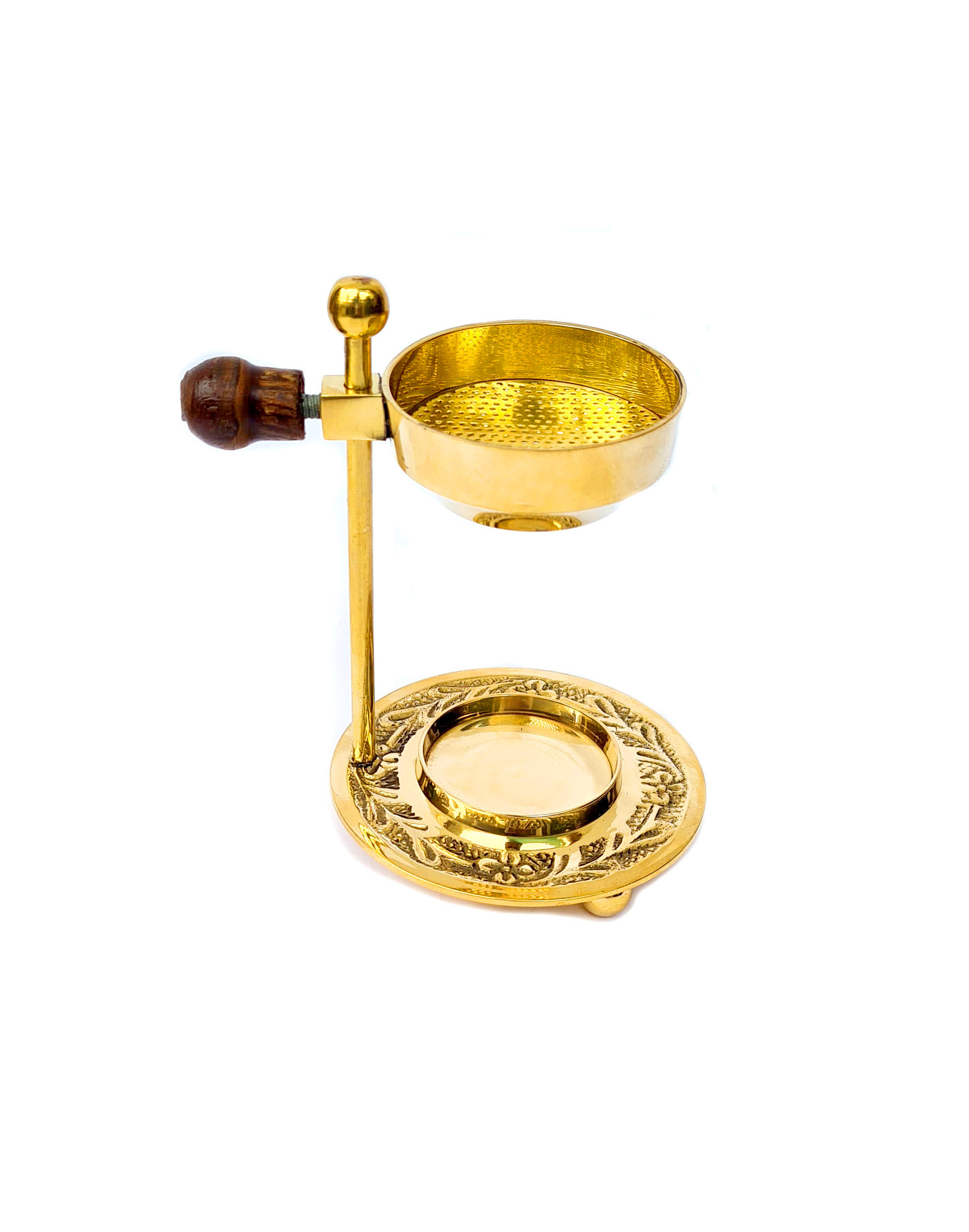 Gold Brass Metal Resin Charcoal Incense Burner Dhoop Loban Bakhoor Cone Burner for Incense Aromatic for Religious Purpose