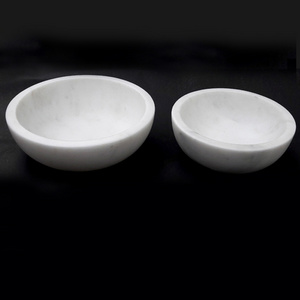 Natural Stone White Marble Round Bowl  for kitchenware homeware Smudge Pot for sage Granite Shaving Bowl