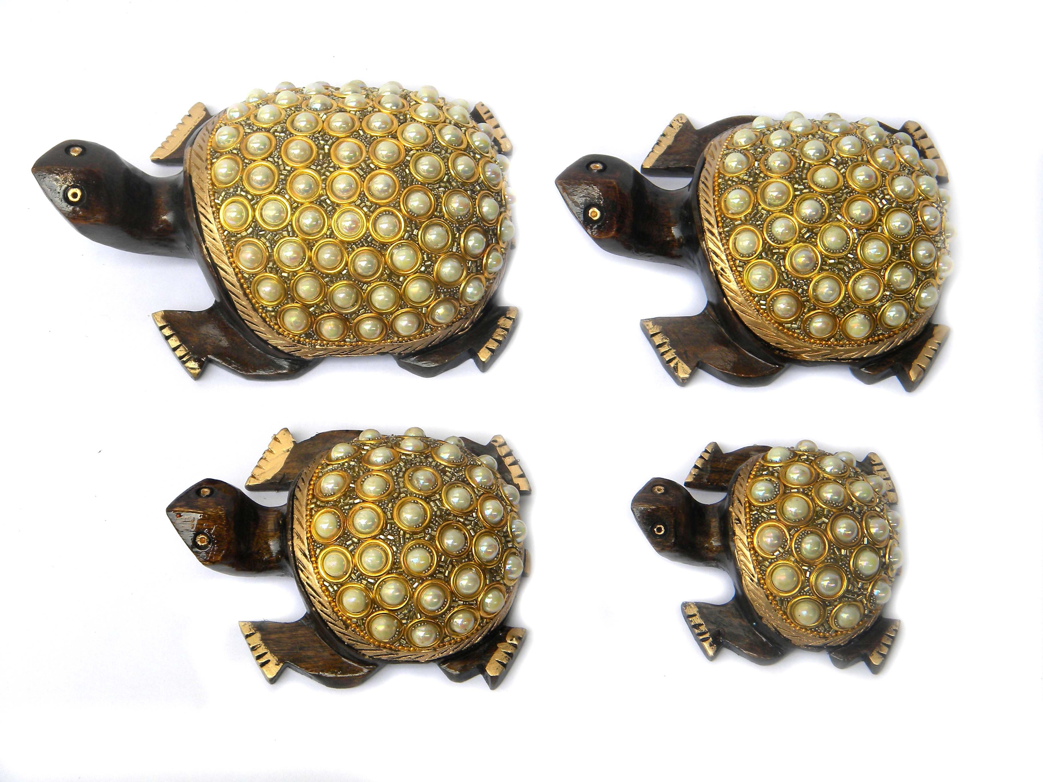 Decorative Natural  Indian  Hand Made Pearl Work on Wooden Duck Statues For Home Decoration Stone Beads Pearl Inlay Work