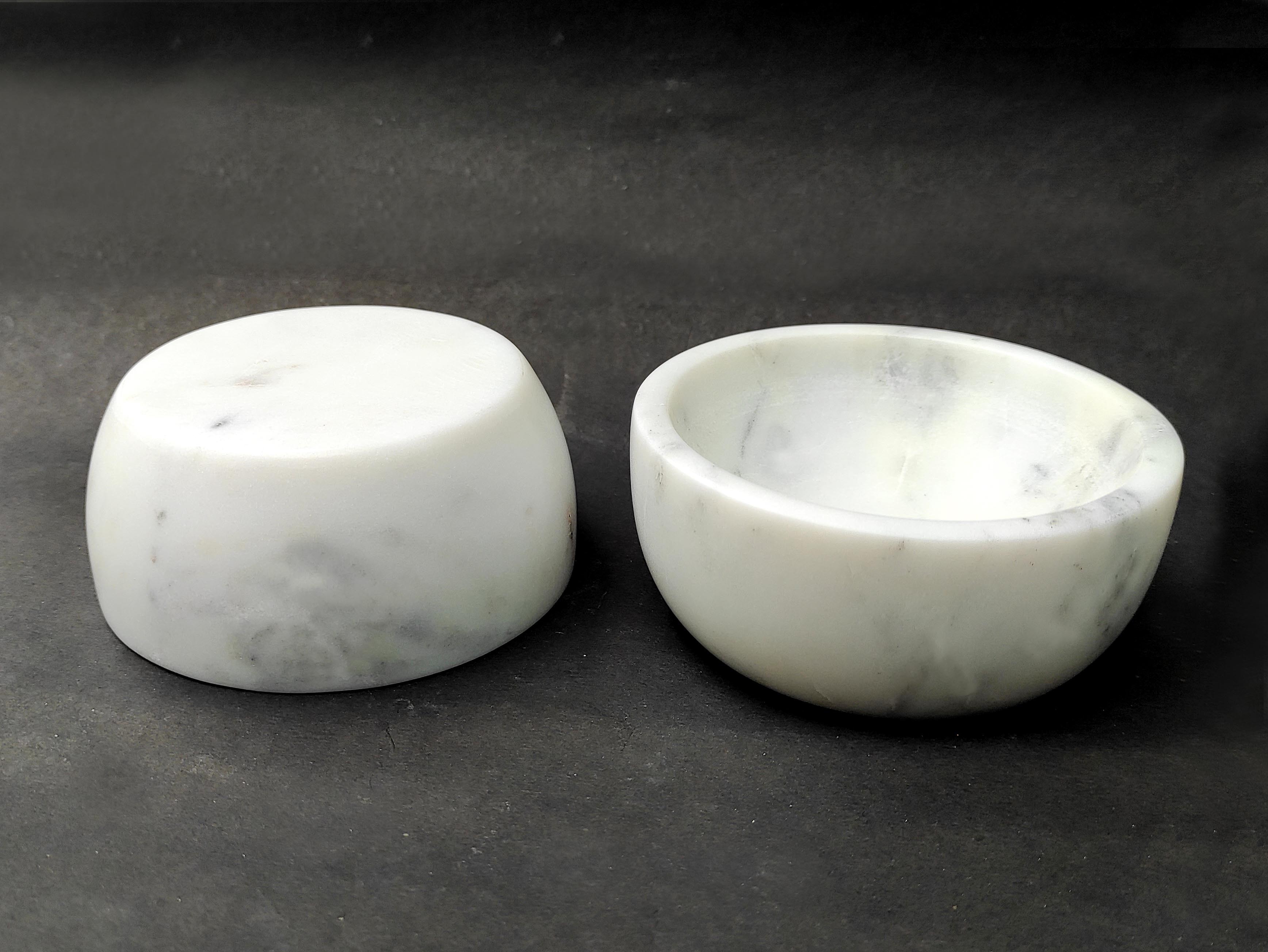 Natural Stone White Marble Round Bowl  for kitchenware homeware Smudge Pot for sage Granite Shaving Bowl