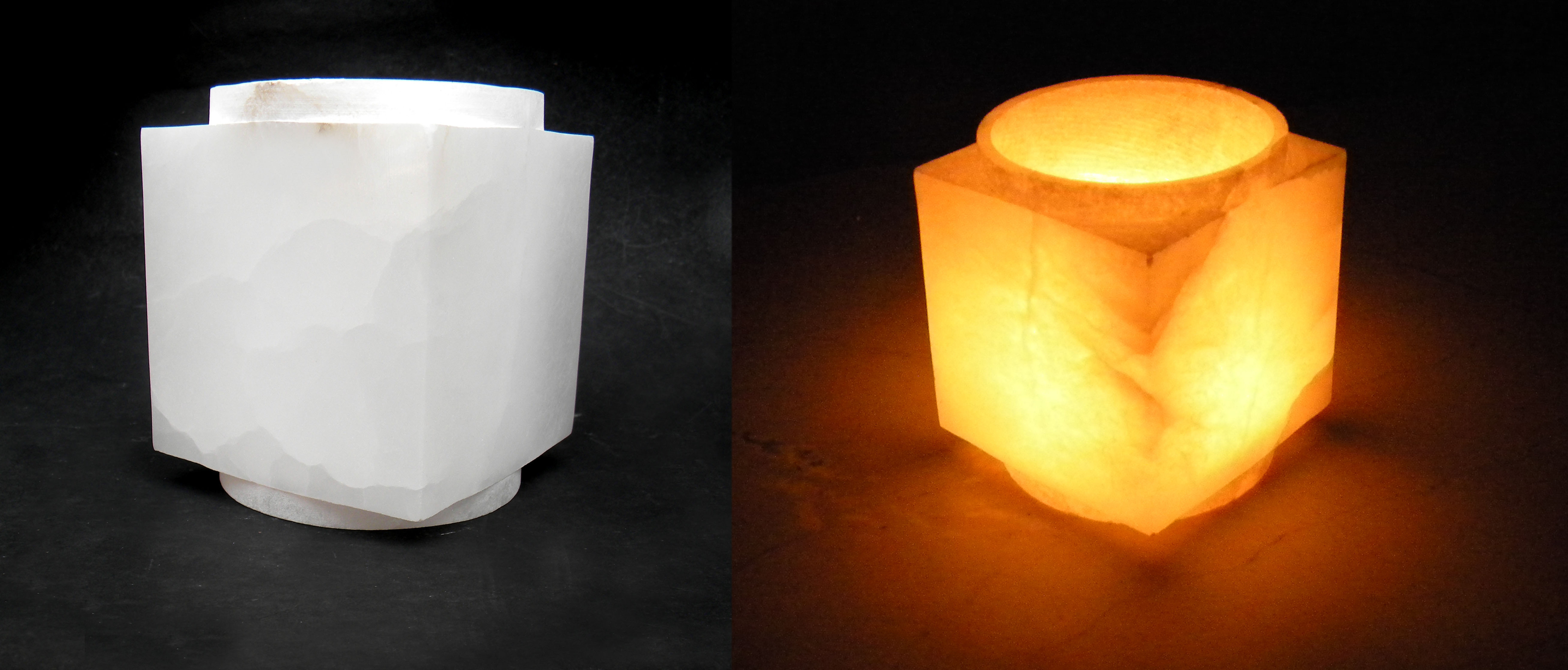 Alabaster Candle Holder Catholic Candle Holder Container Vessel Translucency Alabaster Small T-Light Candle Votive holder