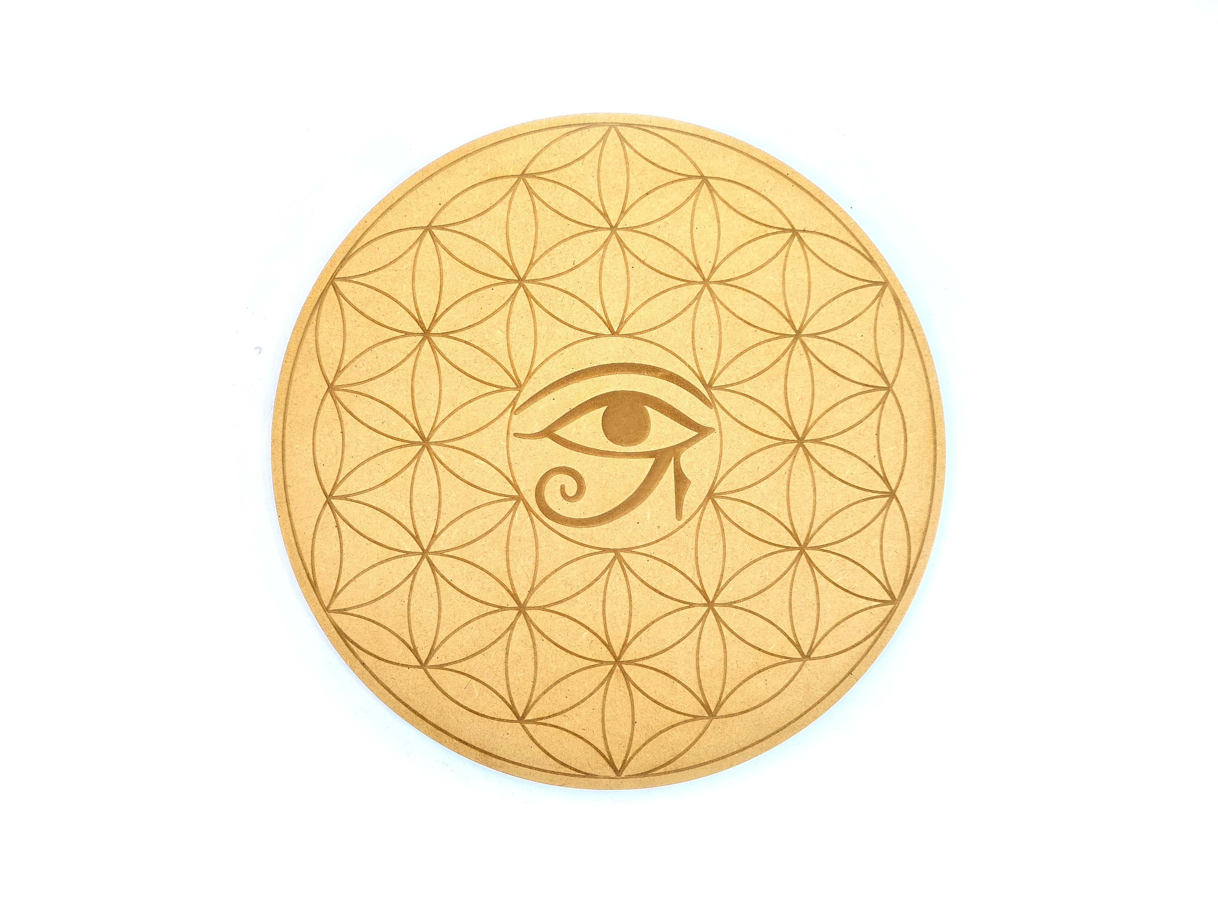 Wooden Flower Of Life Home Decoration Wall Hanging Sacred Geometry Wood Plate Seed Of Life Laser Engraved Laser Cutting Coaster