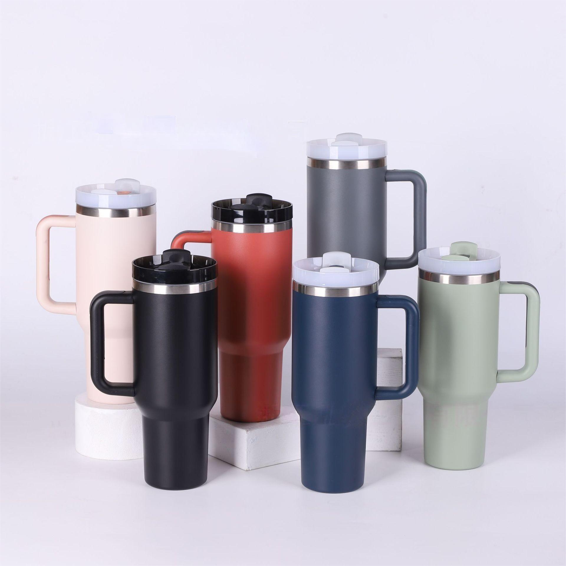 HOT Selling 40oz Double Wall Vacuum Insulated Stainless Steel Tumbler Cup with Handle Lid Straw for Christmas Gift