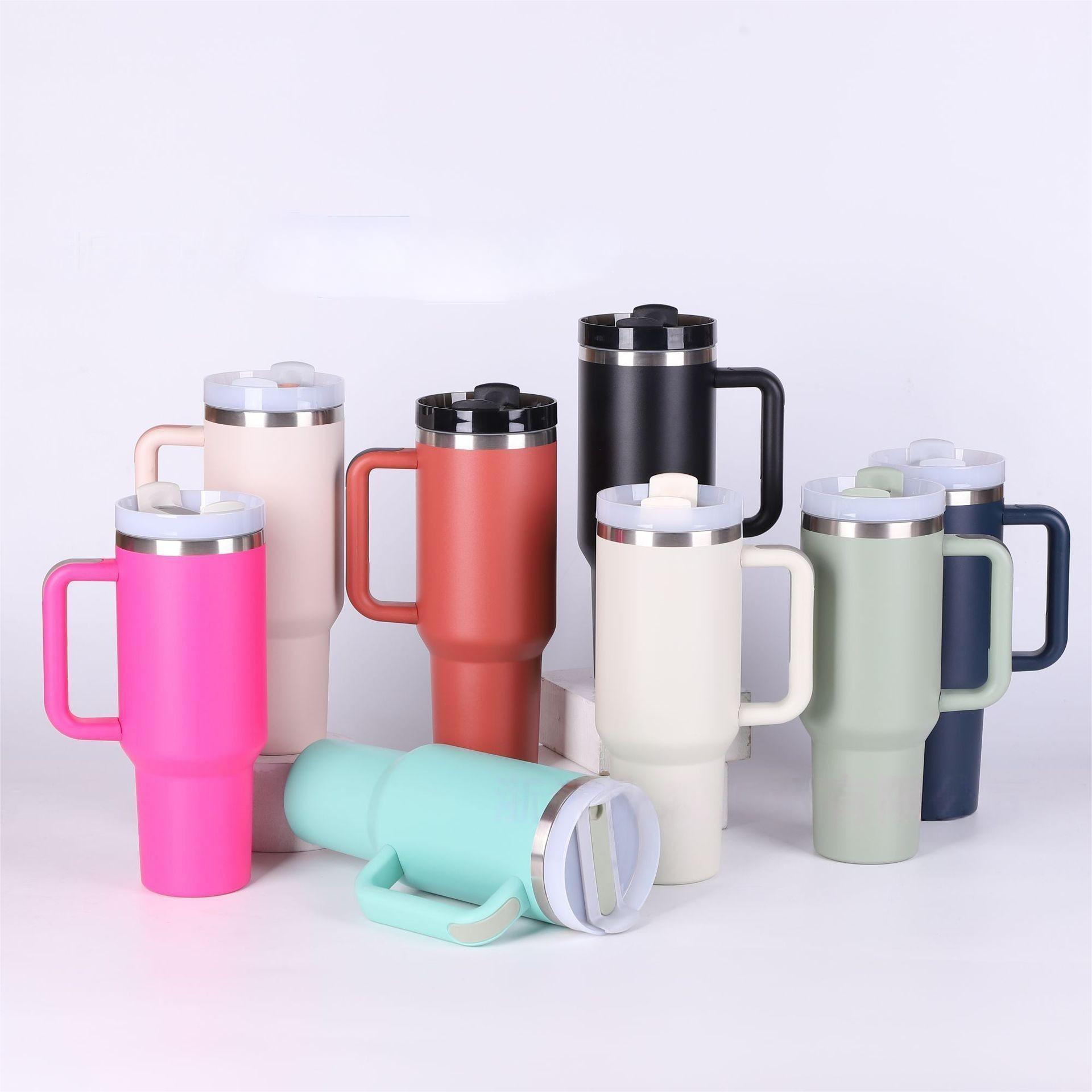 HOT Selling 40oz Double Wall Vacuum Insulated Stainless Steel Tumbler Cup with Handle Lid Straw for Christmas Gift