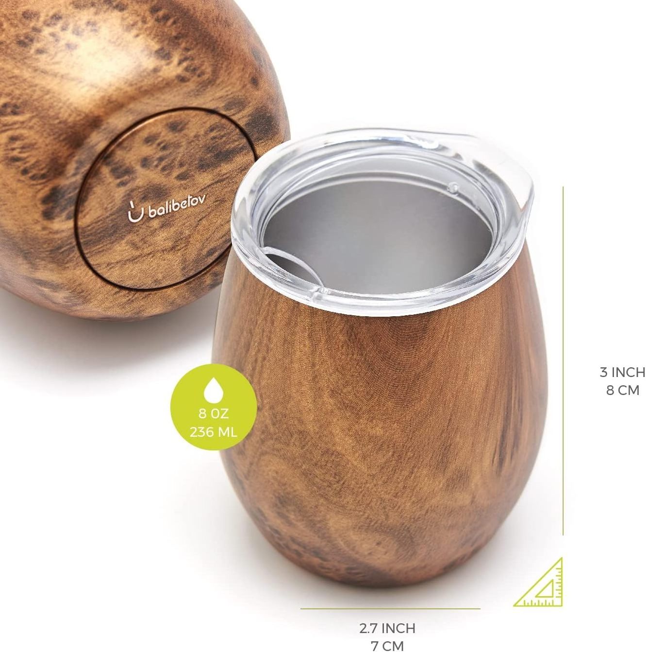 Wholesale 8oz Stainless Steel Double Walled Vacuum Insulated Argentina Balibetov Yerba Mate Tea Cup Set Wooden