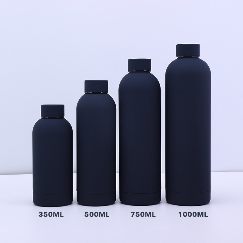 Wholesale 350ml 500ml 750ml 1000ml Double Wall Insulated Stainless Steel Rubber Paint Metal Thermal Water Bottle Keep Hot Cold