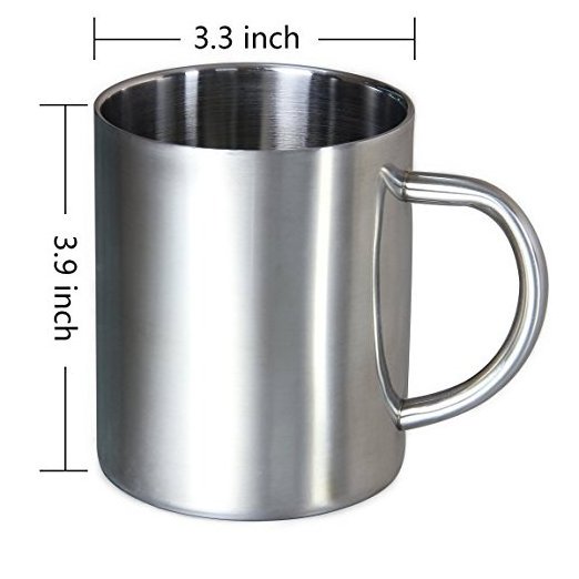 Stainless Steel Double Walled Mugs 100% BPA Free 15oz Metal Coffee mug Insulated Cup with Handles Keep Drinks Hot or Cold Longer