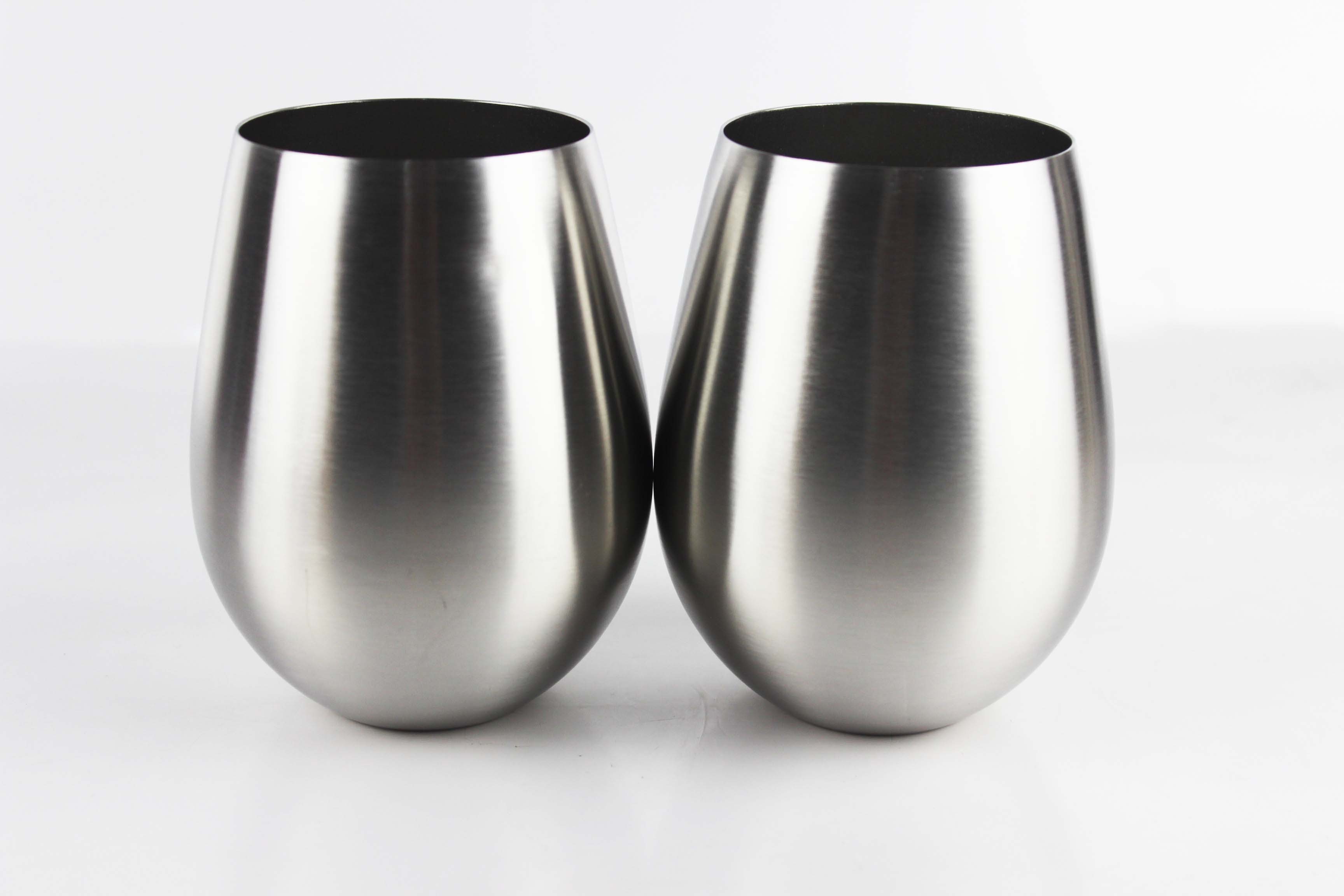 Premium Solid Stainless Steel Wine Glasses Stemless Wine Glass Unbreakable single wall wine tumbler