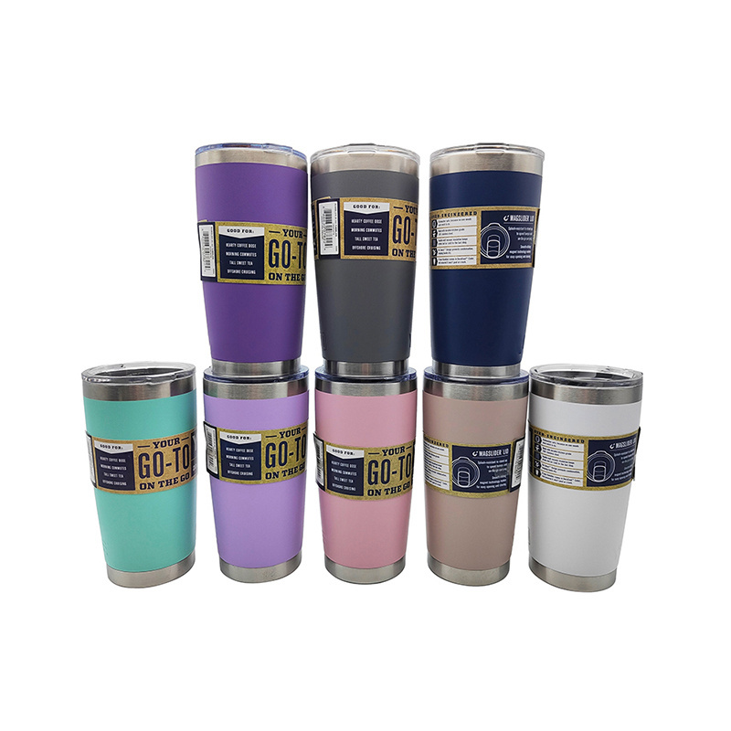 Yetys 20oz Powder Coated Vacuum Insulated Stainless Steel Tumblers with MagSlider Lid for Travel