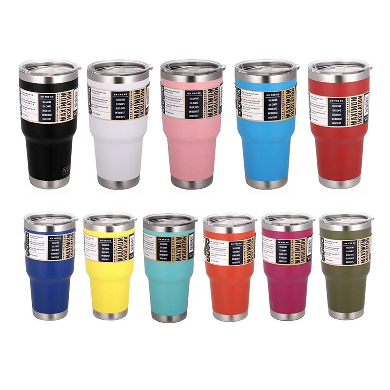 Custom Brand Vacuum Insulated Stainless Steel Yetys Coffee Tumbler Cups Mugs 20oz 30oz with MagSlider Lid